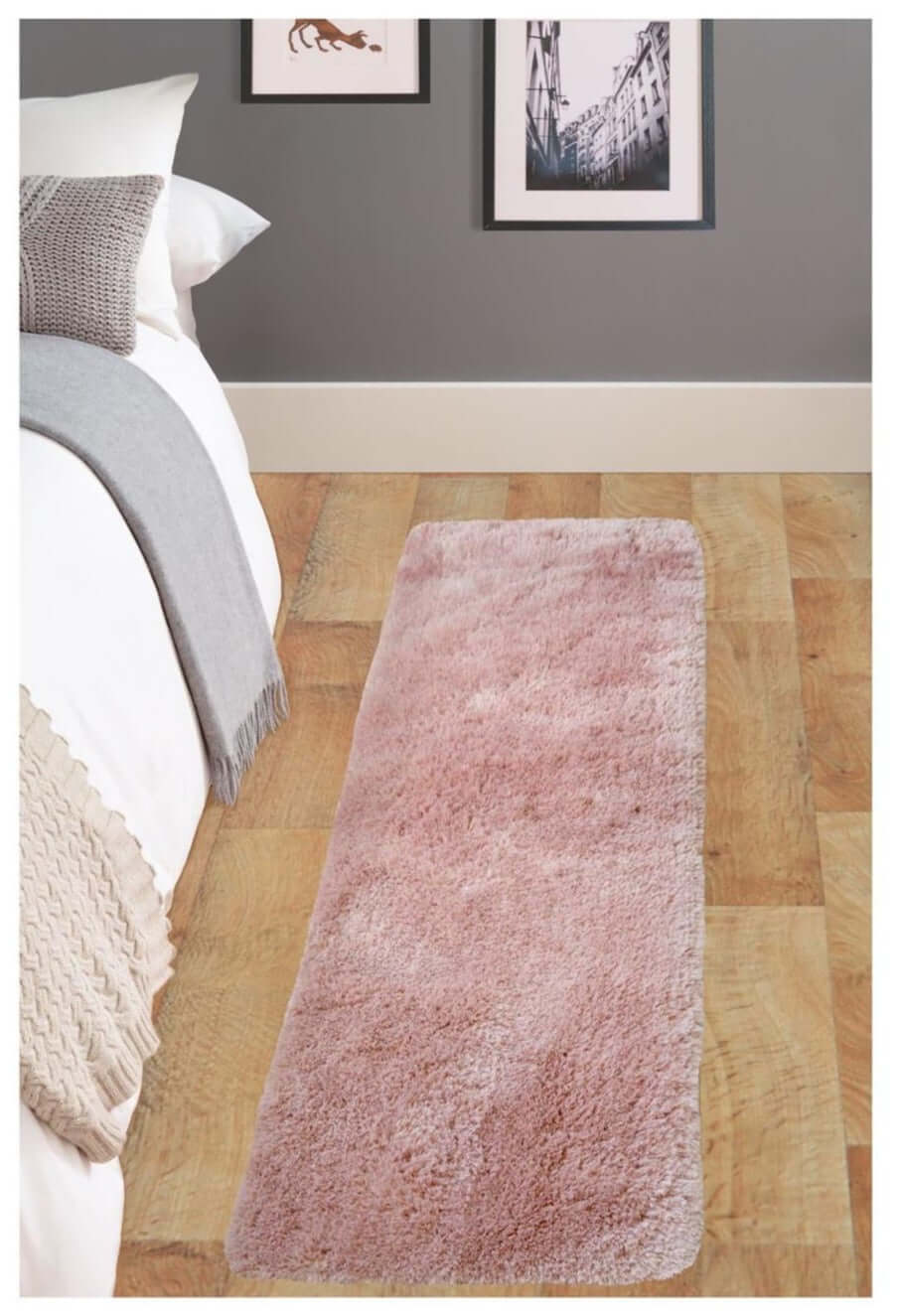 Soft Washable Pink Shaggy Rug SA-07 by The Rugs