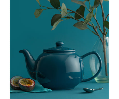 Price & Kensington Stoneware 6 Cup Teapot, 1100ml, Teal 