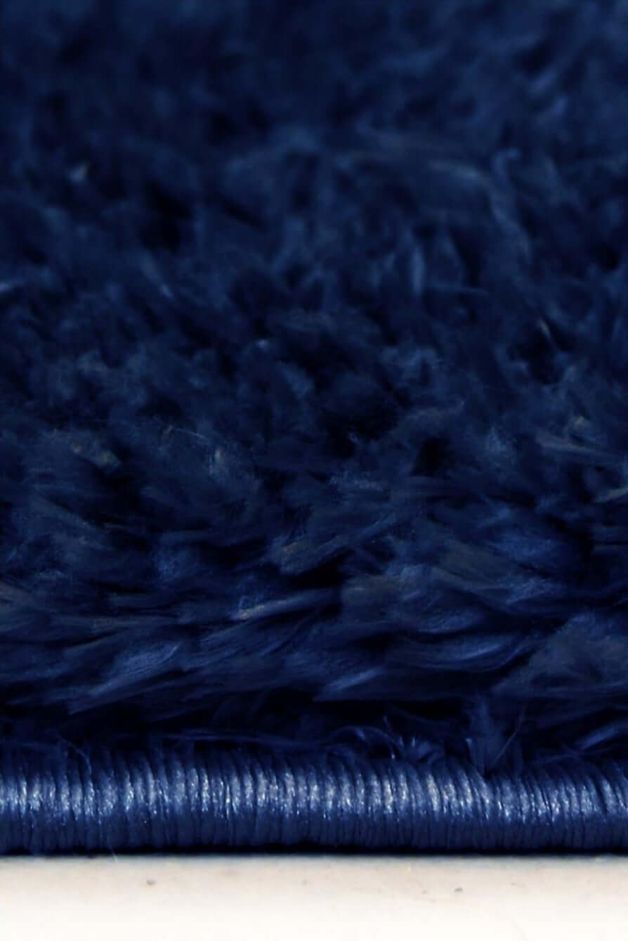 Lagom Navy Shaggy Rug - 100% polyester