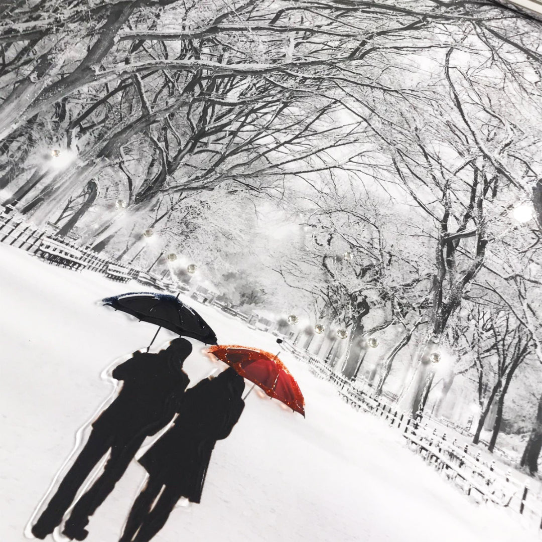 Pagazzi Winter Walk Liquid Art Chrome Frame - 80x60cm