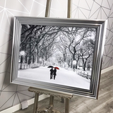 Pagazzi Winter Walk Liquid Art Chrome Frame - 80x60cm