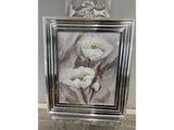 Pagazzi 2 Muted Flowers Chrome Framed Wall Art - 50x40cm
