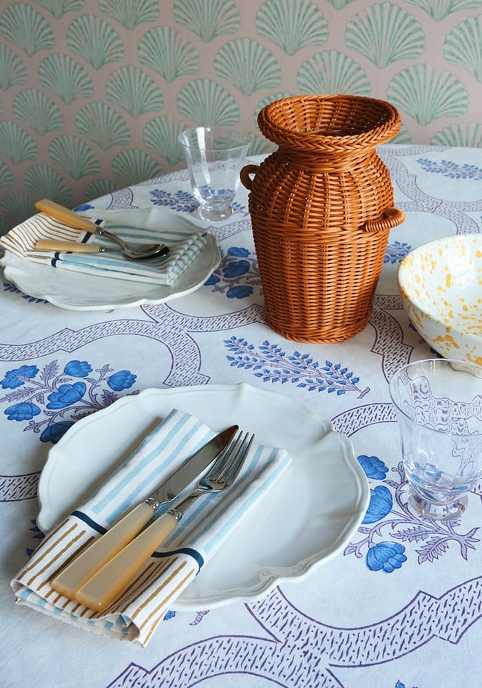 Casa by Josephine Jenno Flora Blue Tablecloth