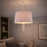 Pagazzi Freya Ribbed Glass Grey Ceiling Pendant