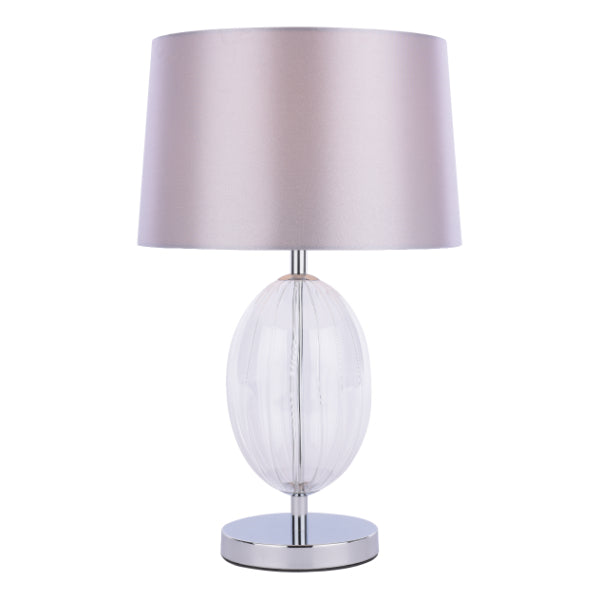 Pagazzi Freya Grey Ribbed Glass Table Lamp