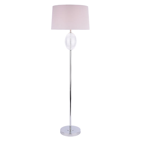 Pagazzi Freya Ribbed Glass Grey Floor Lamp