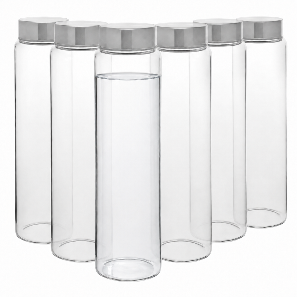 Glassware UK Screw Top Glass Bottles 1L - Set of 6