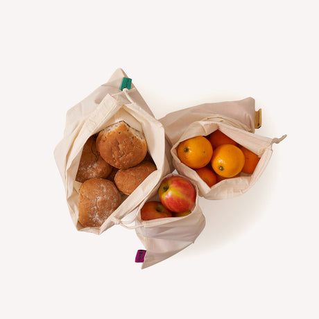 Wild & Stone Reusable Produce Bags - Organic Cotton - Pack of 3