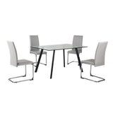 Pagazzi Galaxy Light Grey Glass 4 Seater Dining Set
