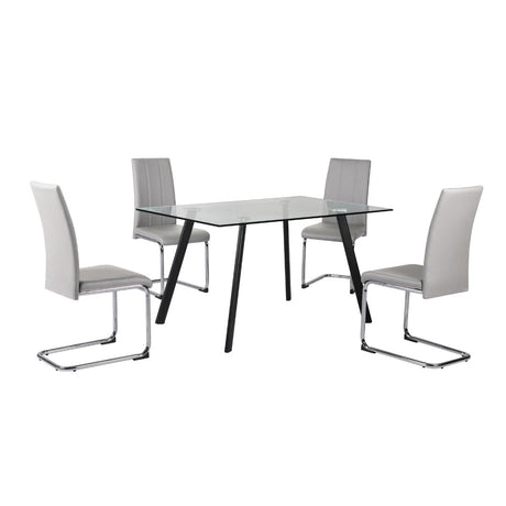 Pagazzi Galaxy Light Grey Glass 4 Seater Dining Set