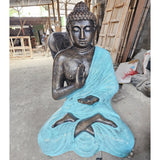 Yorkshire Bonsai Hand Carved Buddha Statue Wooden Decor - 40cm