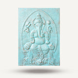 Yorkshire Bonsai Large Ganpati Iron Frame Turquoise Relief - 0.7x1m