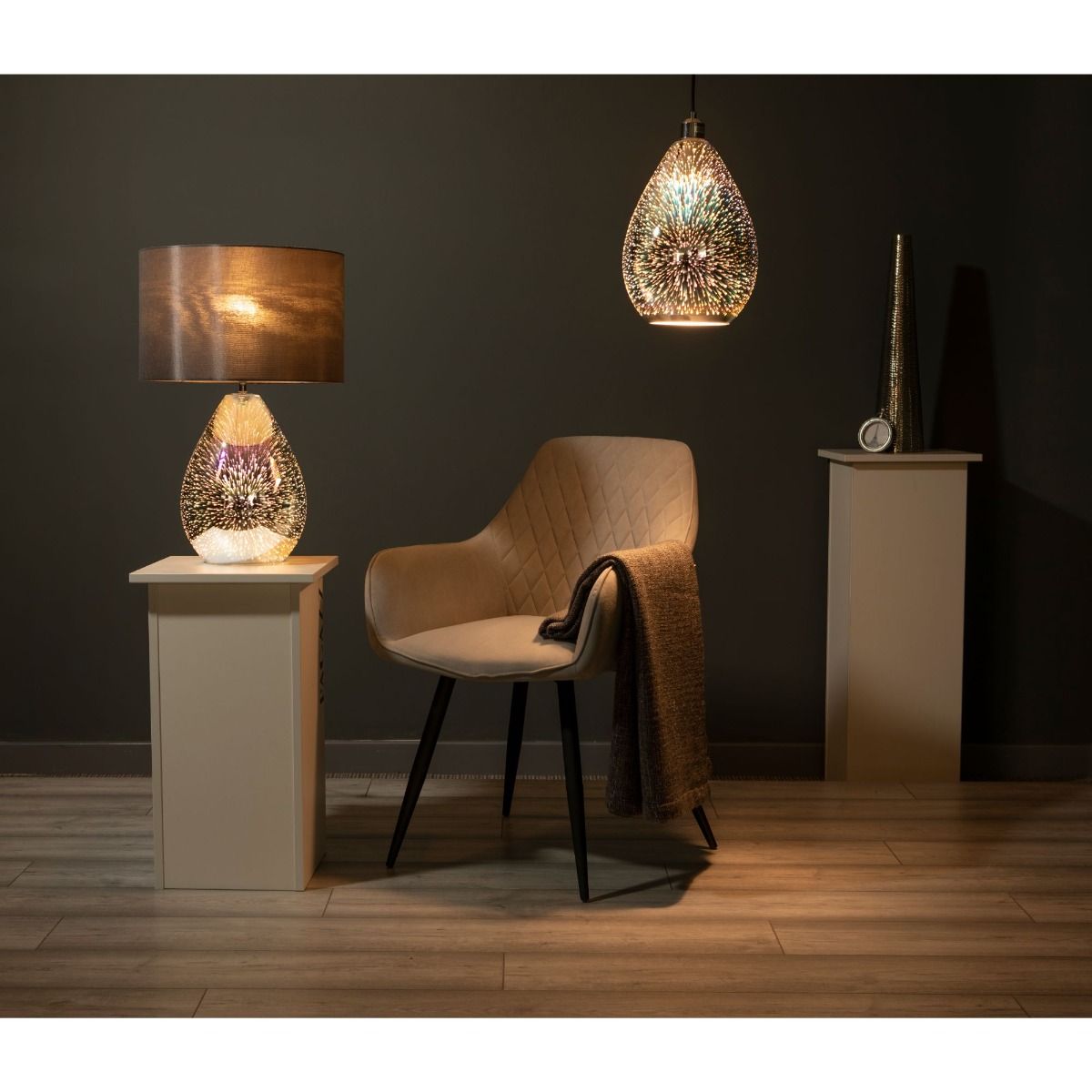 Pagazzi Geller Polished Chrome Hologram Pendant Light Shade