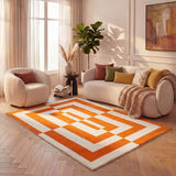 The Rugs Joli Geometric Orange & White Rug