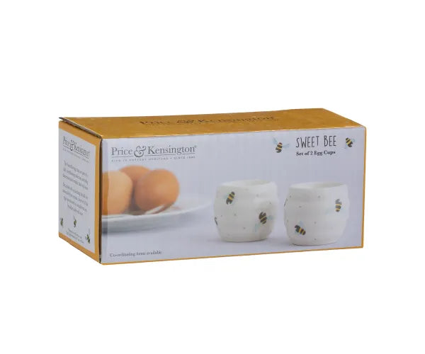 Price & Kensington Sweet Bee Egg Cups, Pack of 2, White