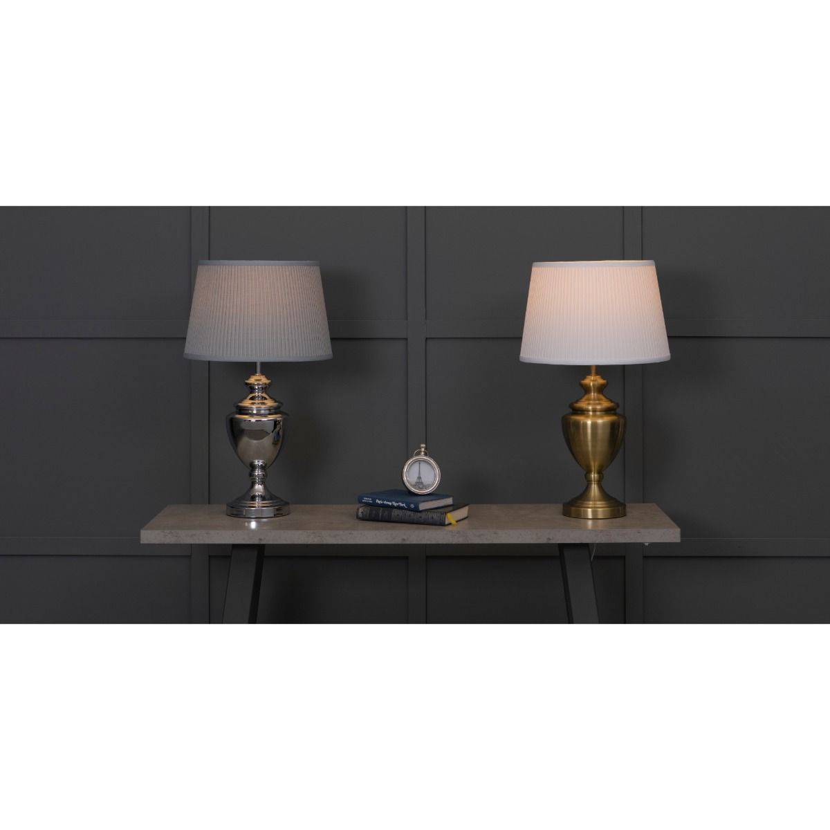 Pagazzi Giona Large Polished Chrome Table Lamp