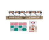 Kilner Glass Clip Top Spice Jar Set with Wooden Crate