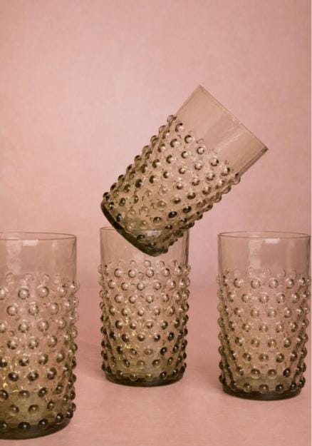 Casa by Josephine Jenno Olive Green Dew Drop Tumblers - Set of 4