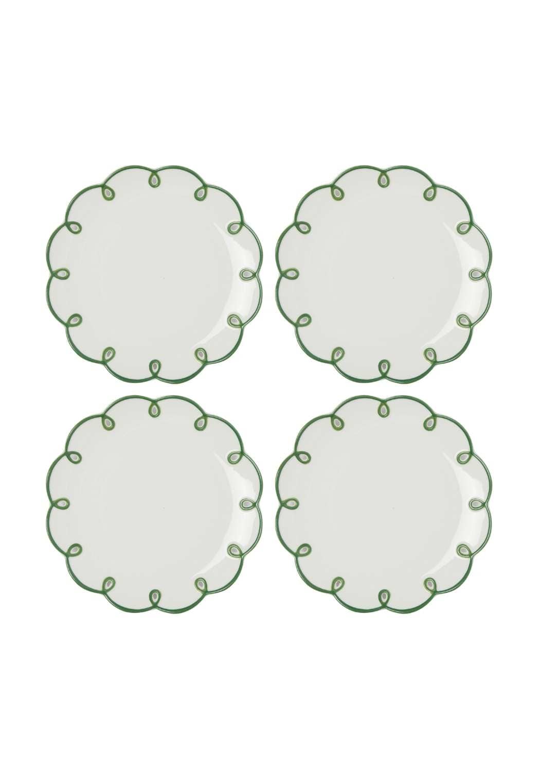 Casa by Josephine Jenno Glorious Green Scalloped Side Plates - Set of 4
