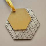 Geometric Wooden Christmas Ornaments