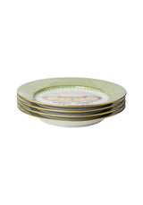 Casa by Josephine Jenno Green Apple Lace Plate Butterfly Side Pudding Plates - Set of 4