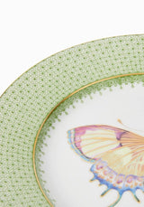 Casa by Josephine Jenno Green Apple Lace Plate Butterfly Side Pudding Plates - Set of 4