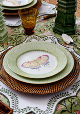 Casa by Josephine Jenno Green Apple Lace Plate Butterfly Side Pudding Plates - Set of 4