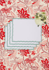 Casa by Josephine Jenno Green Wavy Trim Rectangular Placemats - Set of 4