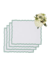 Casa by Josephine Jenno Green Wavy Trim Rectangular Placemats - Set of 4