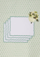 Casa by Josephine Jenno Green Wavy Trim Rectangular Placemats - Set of 4