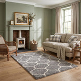Moroccan Grey Shaggy Rug 610 by The Rugs