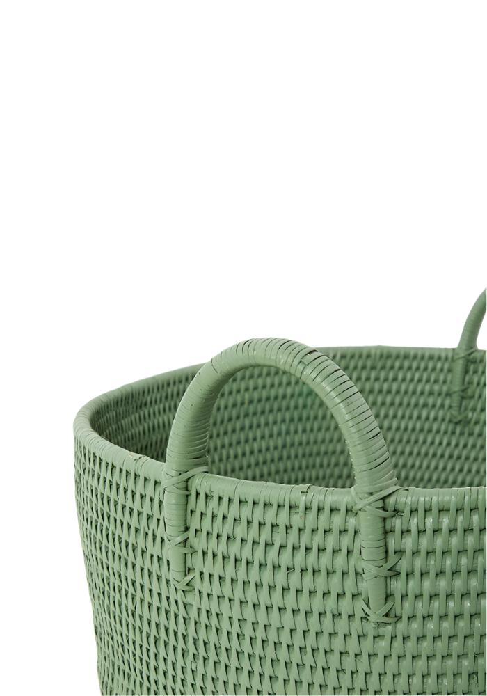 Casa by Josephine Jenno Handy Handwoven Rattan Basket - Green