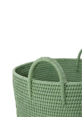 Casa by Josephine Jenno Handy Handwoven Rattan Basket - Green