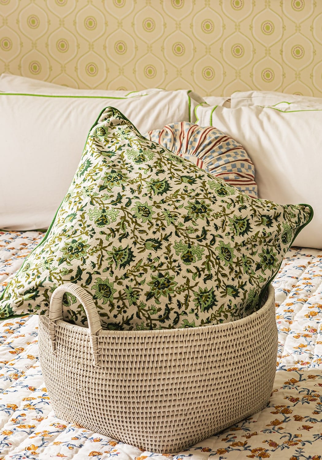 Casa by Josephine Jenno Handy Handwoven Rattan Basket - White