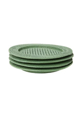 Harbour Island Round Rattan Charger Green Set of 4 | Casa by Josephine Jenno
