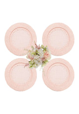Casa by Josephine Jenno Pink Rattan Charger Placemats - Set of 4