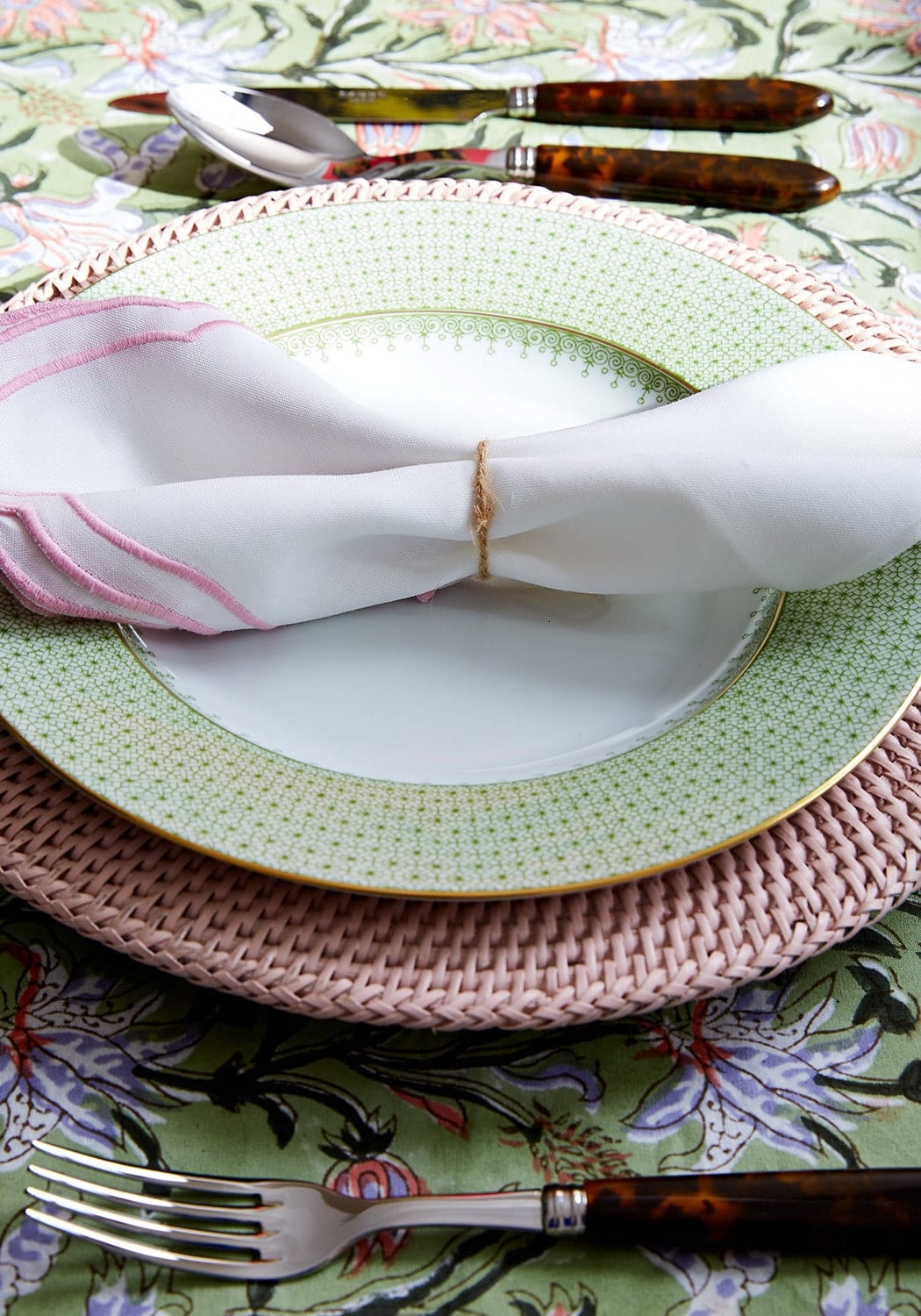 Casa by Josephine Jenno Pink Rattan Charger Placemats - Set of 4