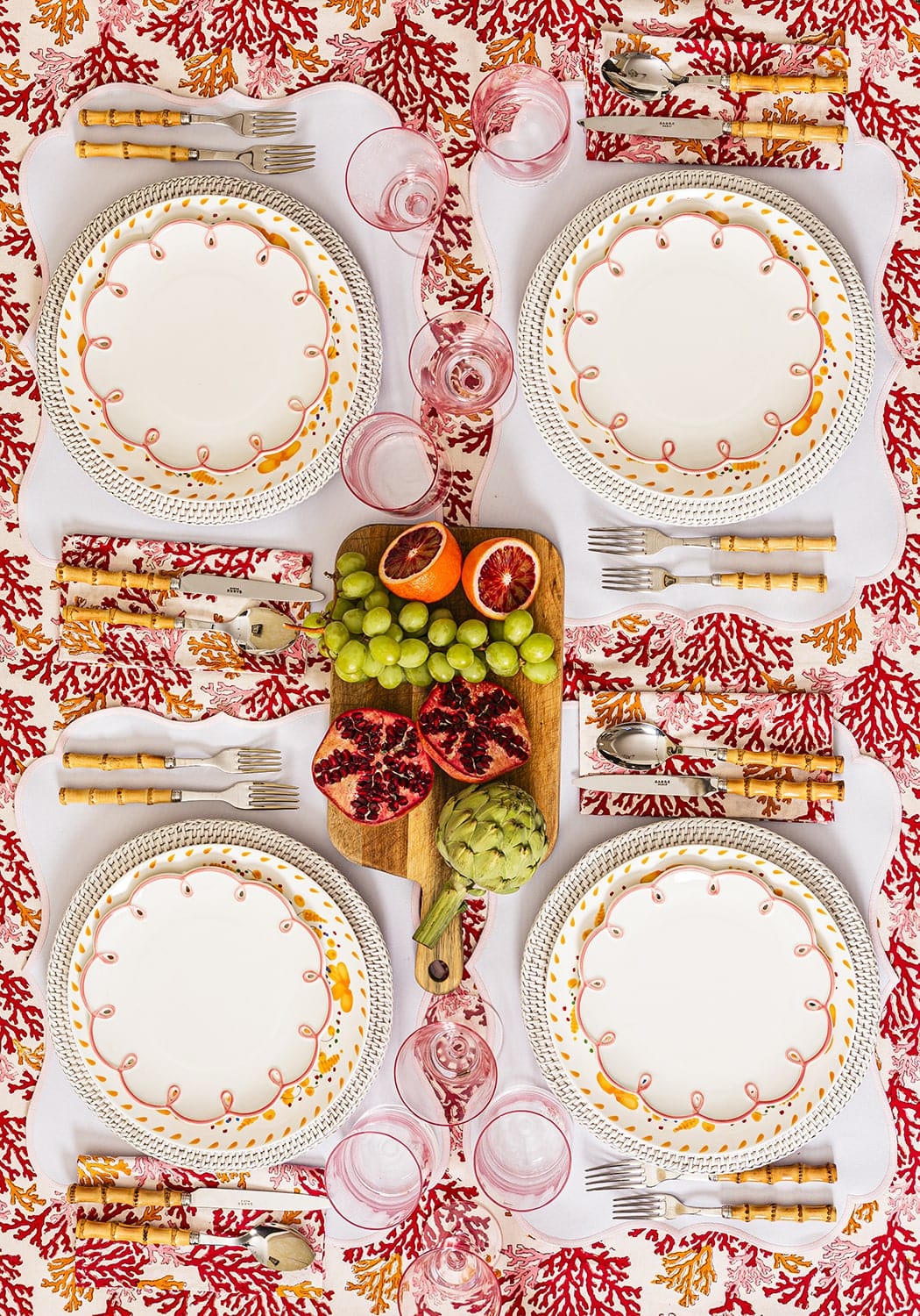 Casa by Josephine Jenno Harbour Island Round Rattan Charger Placemat White - Set of 4