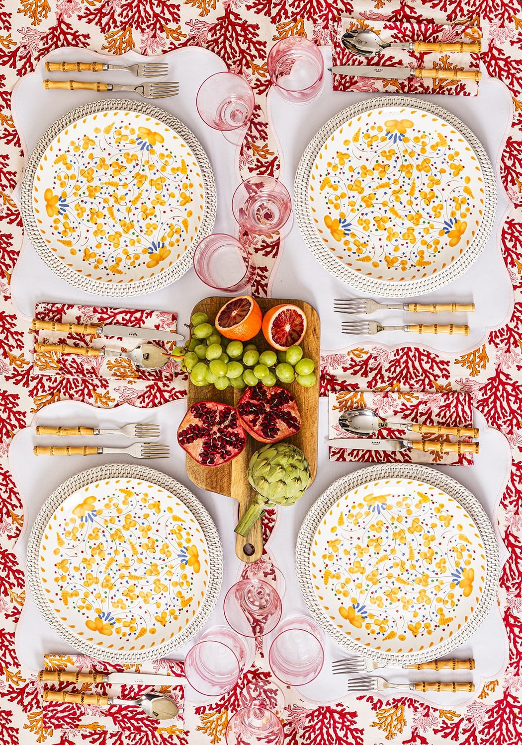 Casa by Josephine Jenno Harbour Island Round Rattan Charger Placemat White - Set of 4