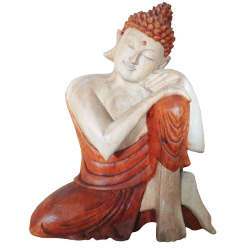 Yorkshire Bonsai Hand Carved Buddha Statue Wooden Decor - 40cm