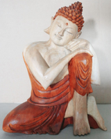 Yorkshire Bonsai Hand Carved Buddha Statue Wooden Decor - 40cm
