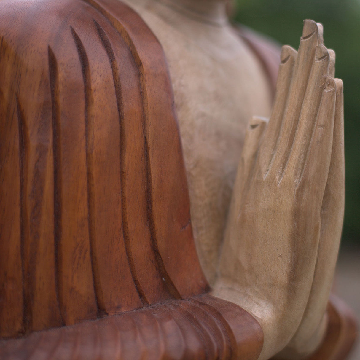 Yorkshire Bonsai Hand Carved Buddha Statue Wooden Decor - 40cm