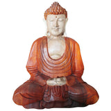 Yorkshire Bonsai Hand Carved Buddha Statue Wooden Decor - 40cm
