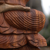 Yorkshire Bonsai Hand Carved Buddha Statue Wooden Decor - 40cm