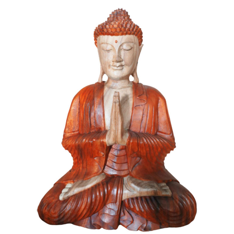 Yorkshire Bonsai Hand Carved Thinking Buddha Statue - 30cm