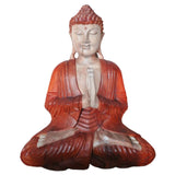 Yorkshire Bonsai Hand Carved Buddha Statue Wooden Decor - 40cm