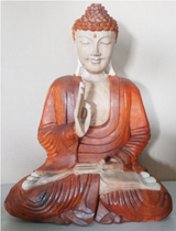Yorkshire Bonsai Hand Carved Buddha Statue Teaching Transmission - 40cm