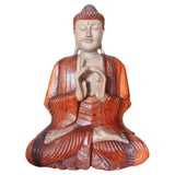Yorkshire Bonsai Hand Carved Buddha Statue Wooden Decor - 40cm