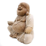 Yorkshire Bonsai Happy Buddha Whitewash 50cm Statue