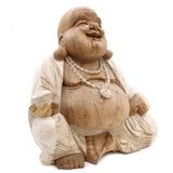 Yorkshire Bonsai Hand Carved Buddha Statue Wooden Decor - 40cm